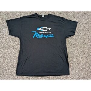 Chevrolet Motorsports Emblem Logo T Shirt Black Blue XL Chevy